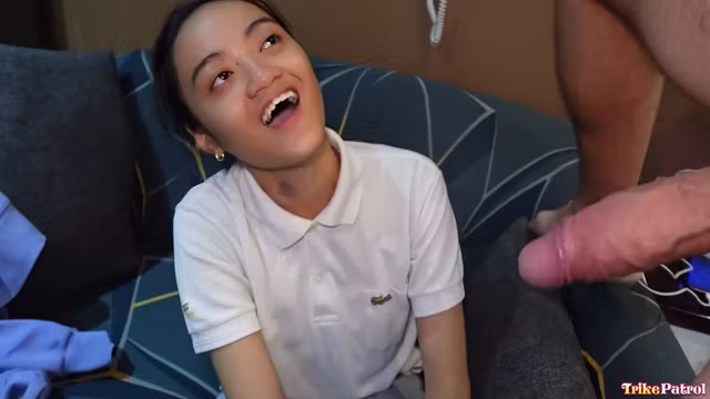 Skinny Pale Asian Tries Huge Cock