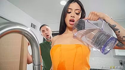 Nina Pink Gets Facial Cum Cleansing After Servicing Huge Dick