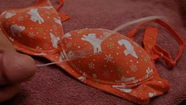 Cum on Christmas Bra in July