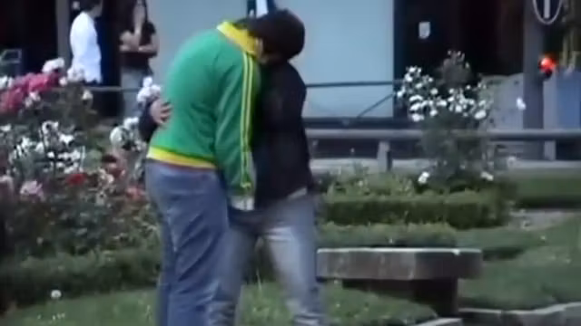 Fingering in public got caught by a
