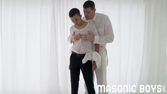 MasonicBoys - DILF Master strips and fucks Mormon Twink Jack Andram