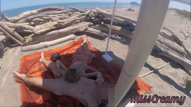 Miss Creamy In Exhibitionist Teacher Outdoor Amateur Milf Handjob Big Cock On Nudity Beach Public In Front Of With Cum P2