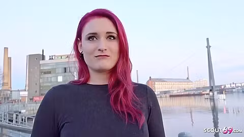 Redhead College Teenage 18+ Melina Talk To Bang At Street Casting