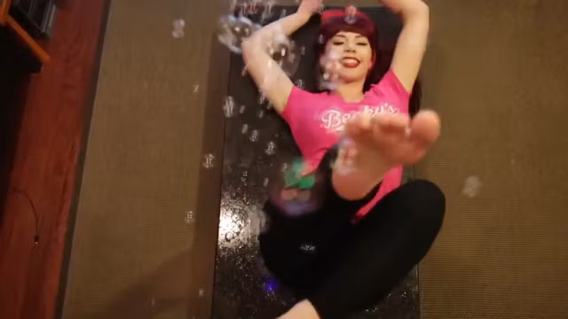 LUDELLA HAHN in FOOT FUN With The Bubble Gun!