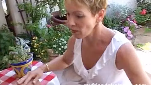 Mature Milf From Europe Takes The Flower Guys Fertilizer In The Mouth!