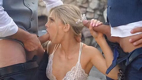 Skinny Bride Enjoys Double Penetration