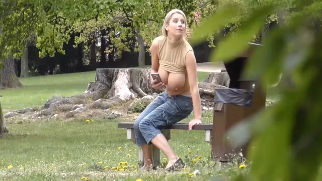 Katerina Hartlova In Watch Me From Behind Trees When I Make Naked In Park And Milking
