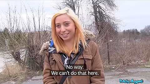 Innocent Redhead Teen 18+ Bends Over For Cash - Outdoor Sex For Money
