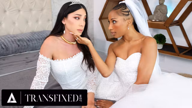TRANSFIXED - Bride Olivia Jay Lets Virgin T-Girl Kasey Kei CREAMPIE HER ON THEIR WEDDING NIGHT