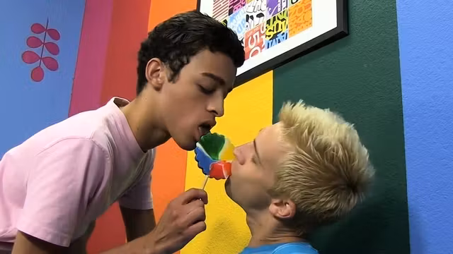 Latino twink Dustin Cooper anal rides blond Patrick Kennedy
