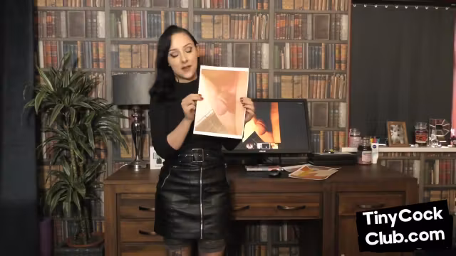 Latex femdom mocking tiny dick incel