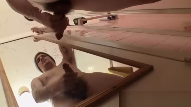 Straight thug Lex Lane wanks off his solid penis and cums