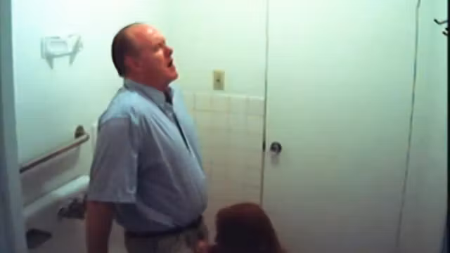 Cum guzzling cock sucking office slut gets on her knees