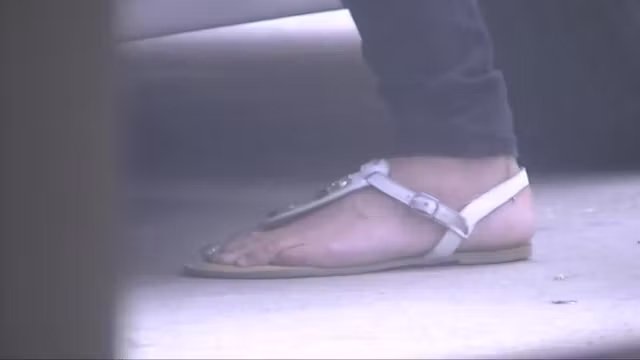 My sexy neighbor shows her pretty feet