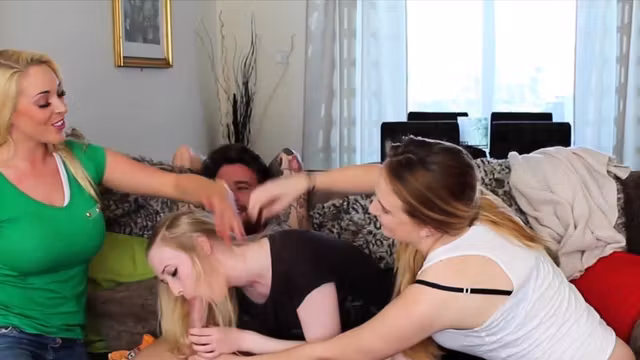 CFNM babes teasing submissive slave