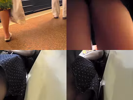 Hot upskirt porn with amateur hottie in a public place