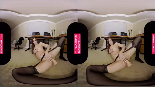 Virtual Reality, Vr Porn And Jayden Cole - Busty Redhead Masturbates In Her Office