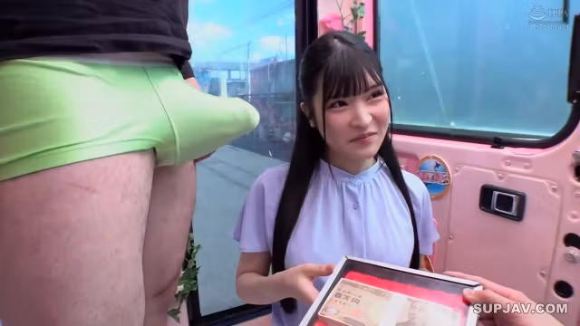 Japanese Babe having sex in the magic mirror van