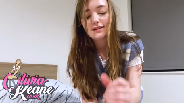 British Teen 18+ Gives An Oily Handjob - Olivia Keane