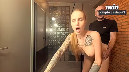 Neighbor Almost Caught By Wife At Window, Instead He Destroyed My Pussy Hard In Shower