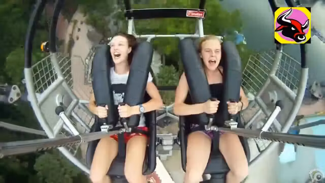 Hot babes on the fastest roller coaster