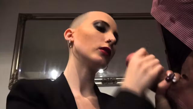 German skinhead teen get cum on head after blowjob