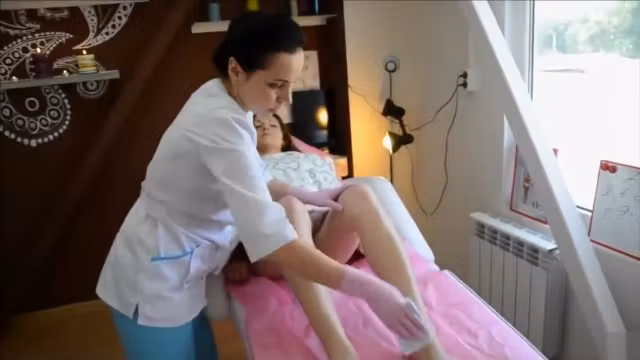 Hair removal treatment for the lovely Russian girl