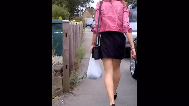 Candid leggy babe