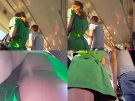 Sexy g-string upskirt video of a stunning redhead