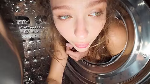 Big Tits Stepsister Stucked In Washing Machine Gets Anal Fucked