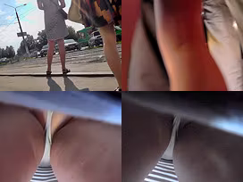A-line skirt on skinny ass in accidental upskirt video