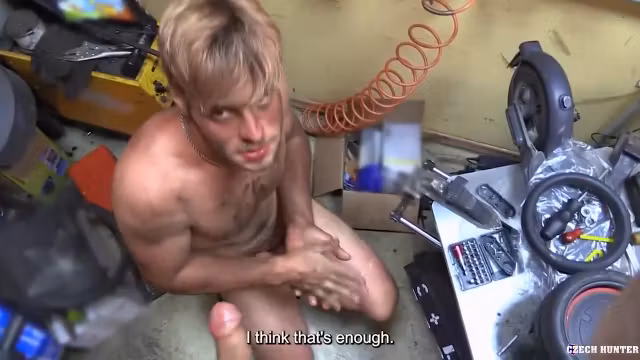 Handsome Sweaty Mechanic Gets Down And Dirty For A Steamy Repair Shop Hookup