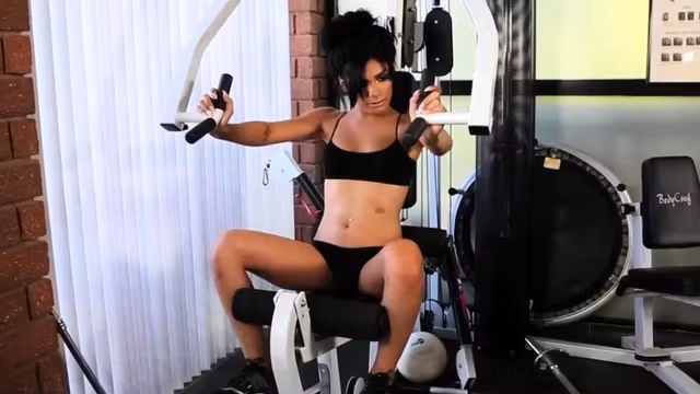 Fit transbabe works out before jerking cock