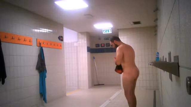 two men gym shower