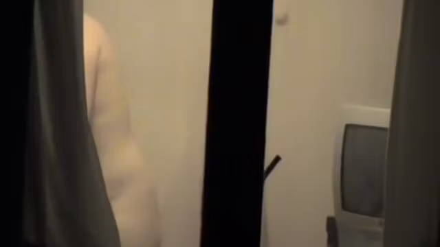 Window movie with girl in towel and naked