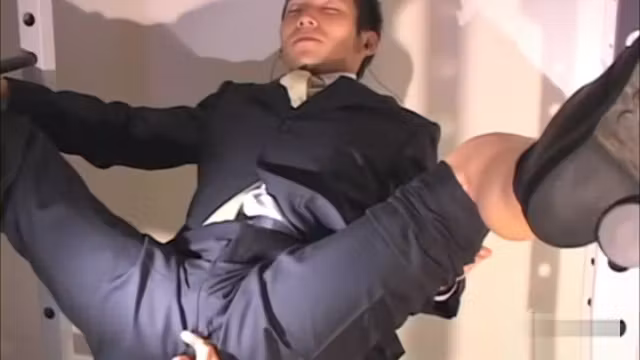 Suit man is cum squirt by blowjob.n cum injection to maked suit hole(cd)