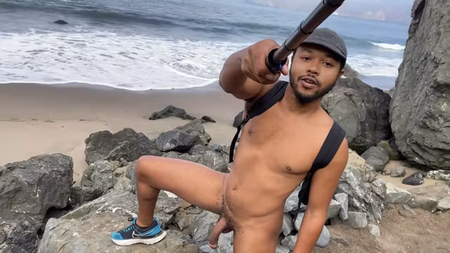 Exploring The Beach And Hiking Naked On The Rocks!