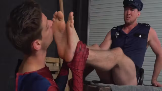 Spiderman A Cop And The Villian Bare