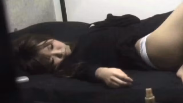 Oriental teen masturbates