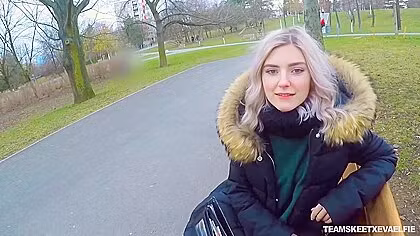 Cutie Eva Elfie Gives A Blowjob In The Park