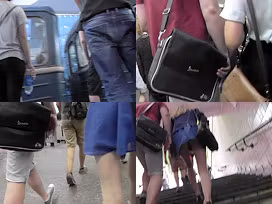 Hot g-string of a sexy chick seen in free upskirt video