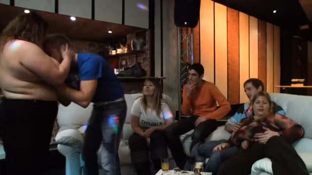Biggest tits lady gets naked and gives head
