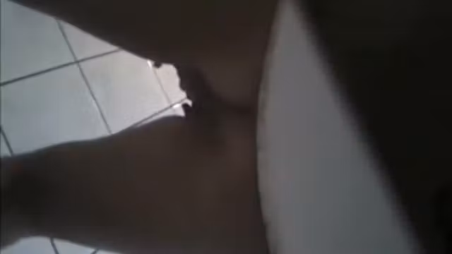 Naked girl scared while fingering pussy