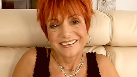 Skinny Redhead Granny Beautiful Facial