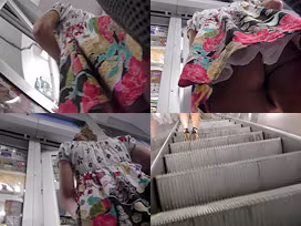 Hot upskirt footage of a girl wearing a sexy thong