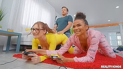 Nerdy Babes Alina Ali And Aria Kai Getting Fucked On The Floor