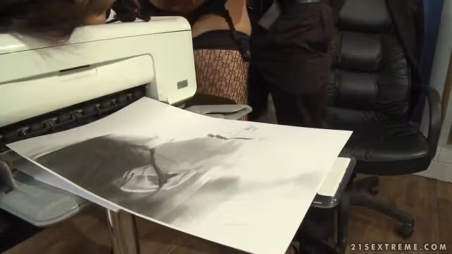 Andy Brown gets penetrated and humiliated in her office