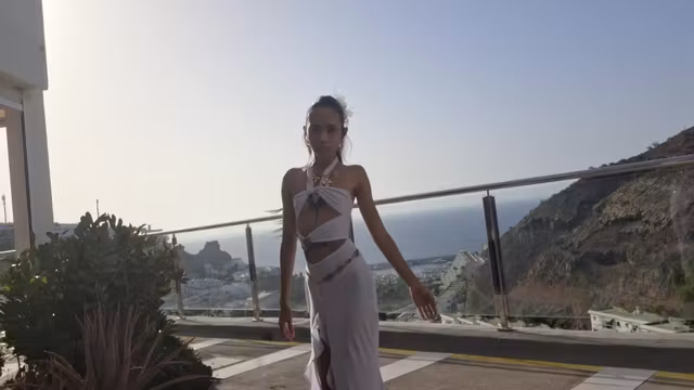 Dogy Style In Public Balcony