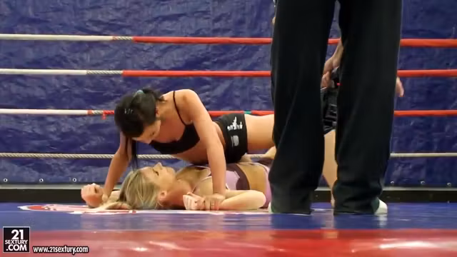 Topless teen 18+ chicks in a nude fight club video