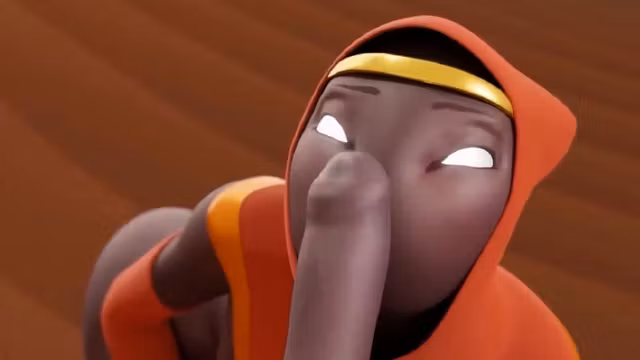 3D gay Egyptian hero used by cocks and toys
